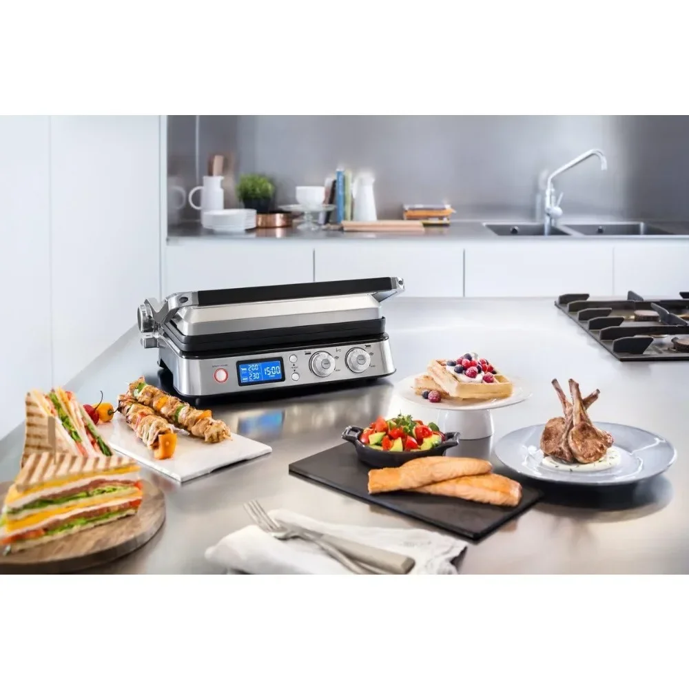 DeLonghi CGH1030D Livenza All-Day Grill, Griddle and Waffle Maker Silver Large, 1500 watts