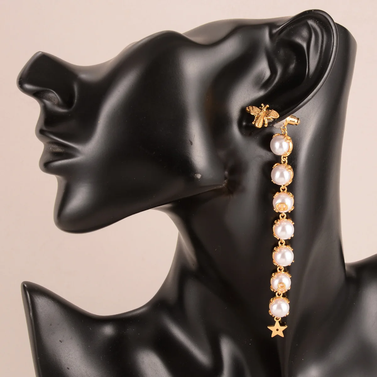 

Элегантные серьги-подвески с жемчугом и пчелой для женщин, длинные висячие серьги с подвеской в виде звезды