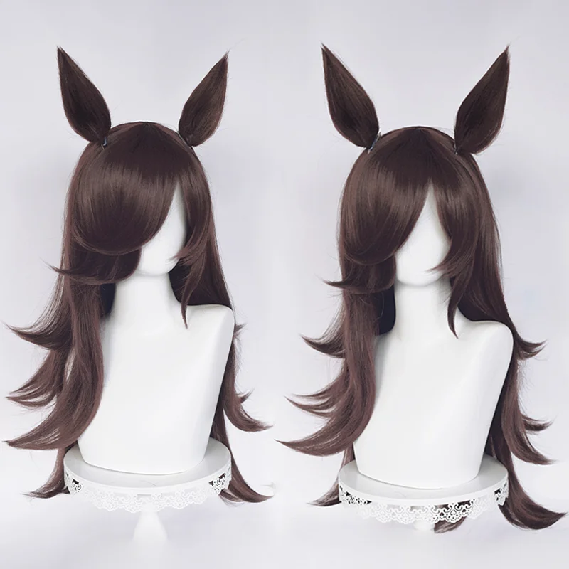 Game Pretty Derby Rice Shower Cosplay Wig Record-Breaking Black Assassin Cosplay Hair For Hallowmas Party Adult Women Men