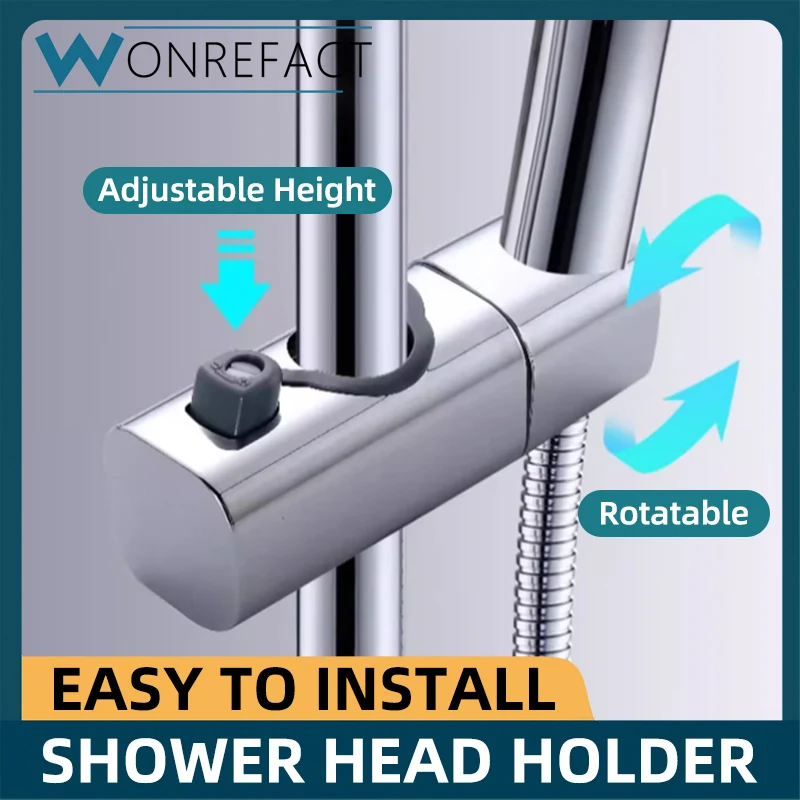 Bathroom Shower Head Seat Rotatable Handheld Showerhead Holder Wall-mounted Shower Holder Detachable Head Holder Universal