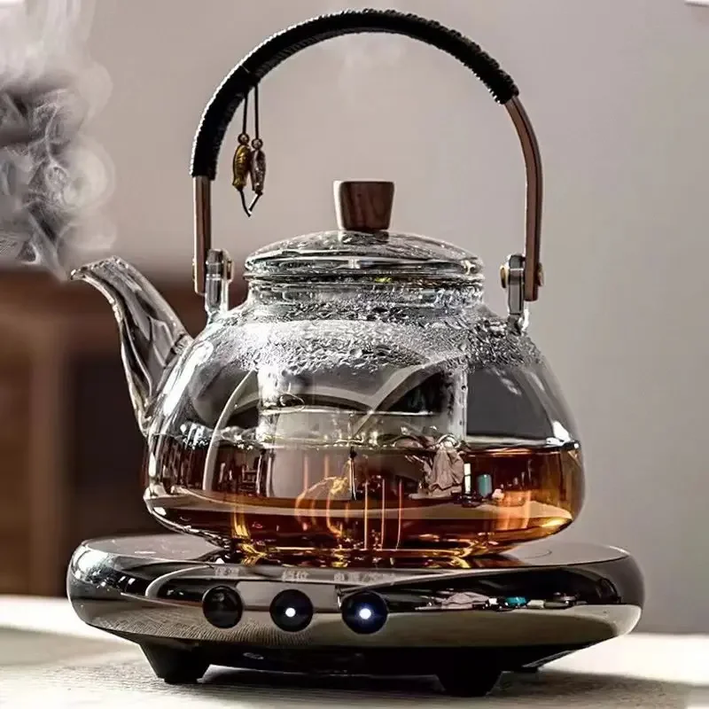 

Steamable Teapot Household Glass Tea Maker High Temperature Resistant Steaming and Boiling Dual-purpose Teapot