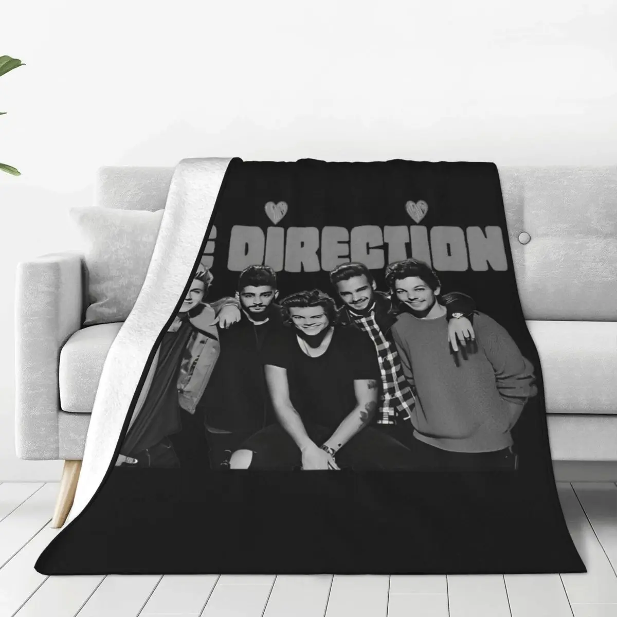 3D Rock-One Direction 1D Combinatio HD Blanket Travel Office Flannel Throw Blanket For Couch Bed Warm Custom Quality Bedspread