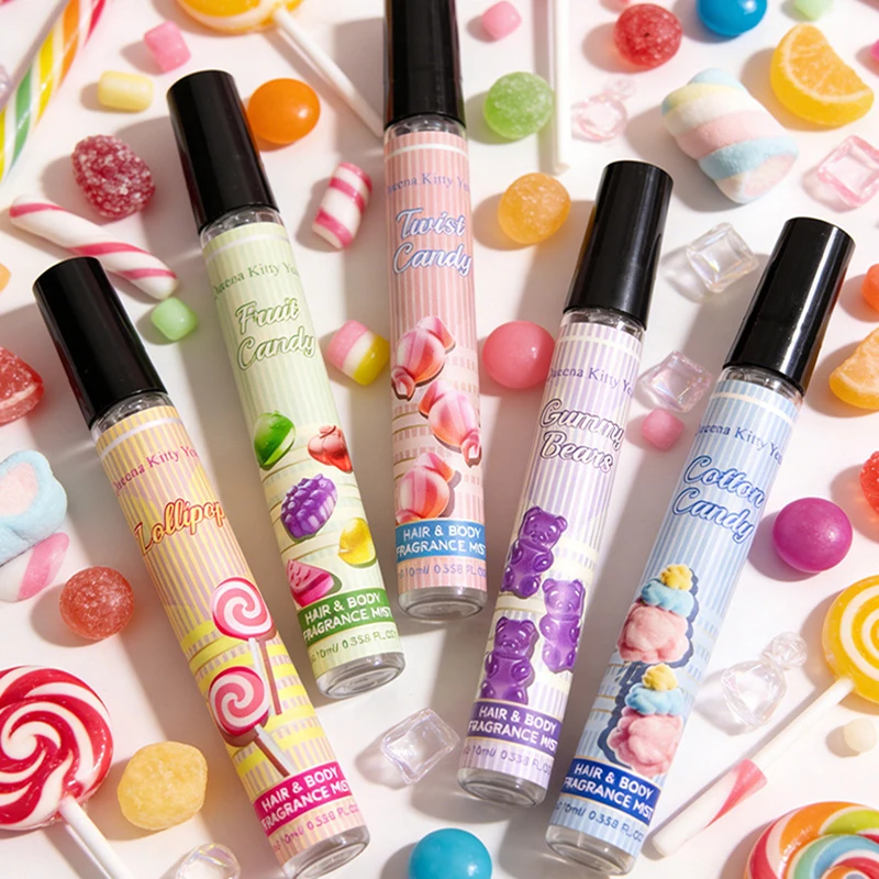 

Sweet Fruit Candy Scented Perfume 5-piece Set Fruit Lollipop Fudge Bear Spray Portable Long-term Fragrance Spray Gift Set New