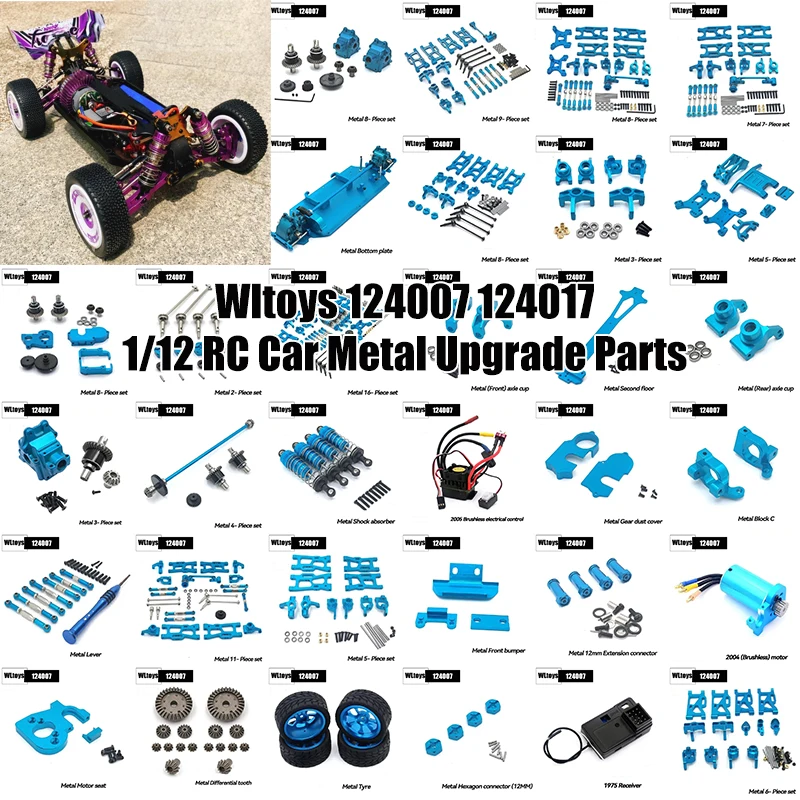

WLtoys 124017 124019 RC Cars Original Spare Parts - Swing Arm C Seat Bottom Motor Differential Gear box Shock Absorbers