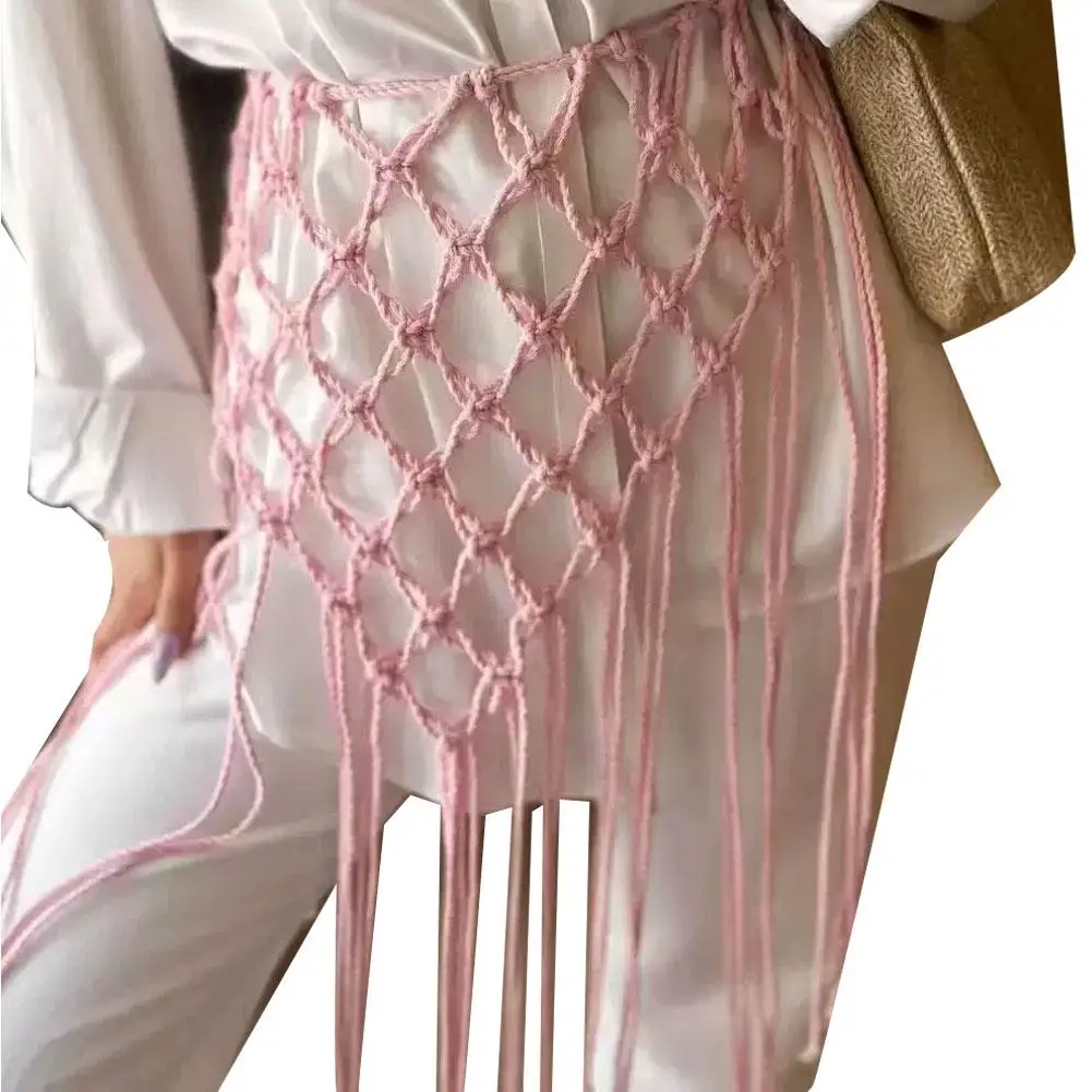 Netted Fringe Waistband Handwoven Bikini Cover Up Skirt Festival Street Sle Me Top Soulful Accessory For Suits Jeans Waistline view 4