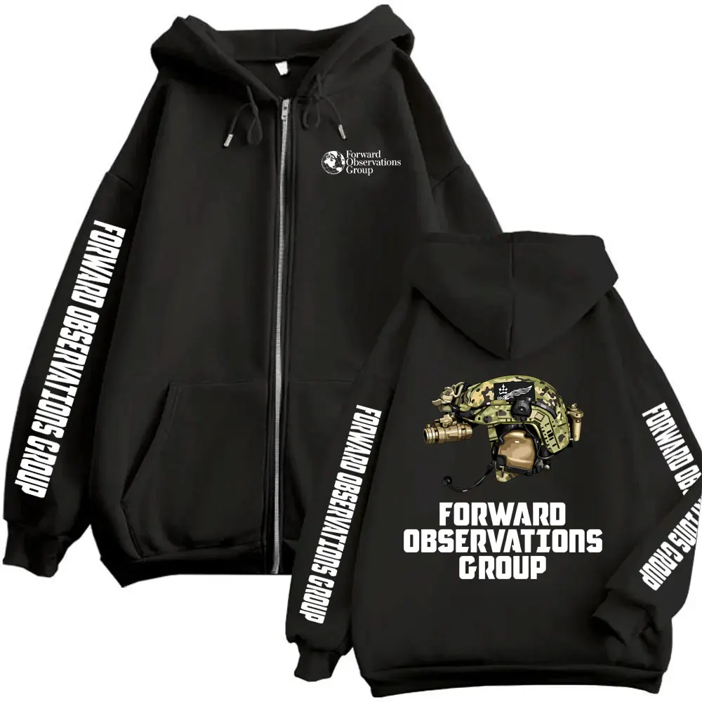 Forward Observations Group Zipper Hoodie Vintage Skelett Reißverschluss-Sweatshirt Herren Damen Mode Retro Oversized Reißverschluss-Jacke – Detail 2