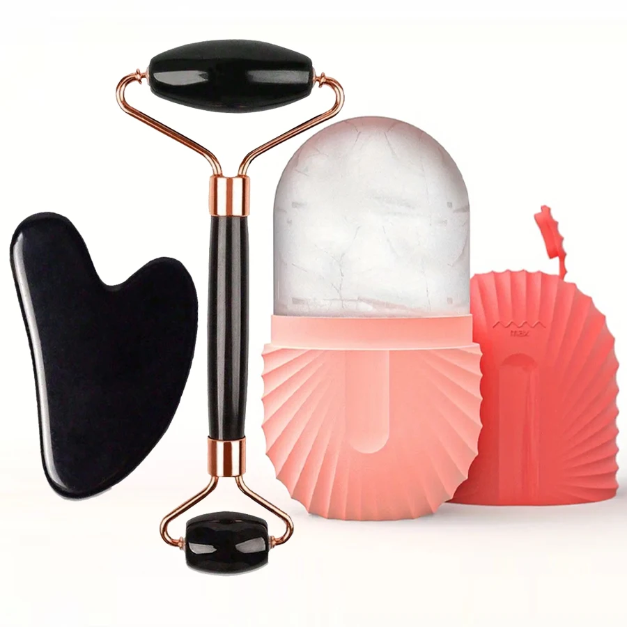 1/2/3pcs Ice Face Roller Gezichtsverzorging Ice Roller Facial Roller GuaSha Gezicht Tool Set Gezicht massage Roller Lifting Contouren - afbeelding 1