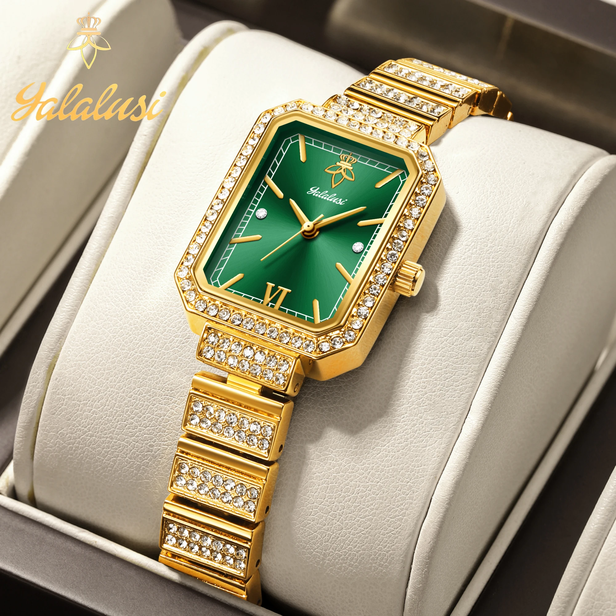 YaLaLuSi Women's Fashion Waterproof Quartz Diamond-Set Luxury Bracelet Watch Gift Reloj Mujer Watch For Ladies Watch For Girls