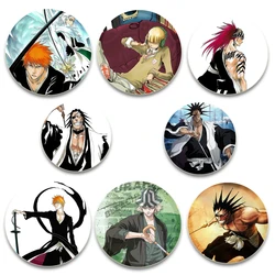 Hot Anime Character Kurosaki Ichigo Kuchiki Rukia Cartoon Badge Handmade Tinplate Brooches Display Brooches Gift Accessory