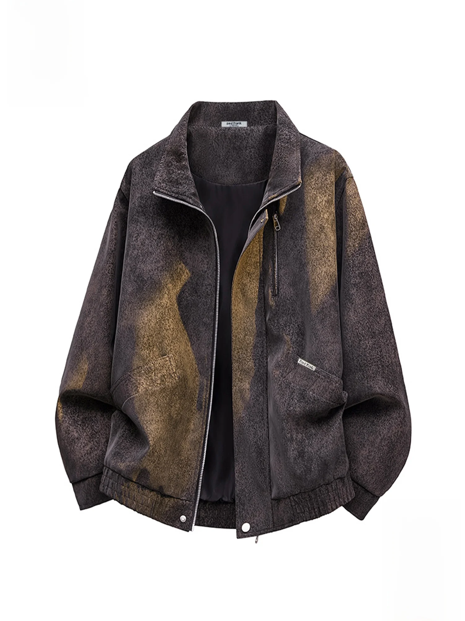 

Мужская повседневная куртка Paul Frank свободного кроя, весна 2026, в американском ретро-стиле, с декоративными элементами, на молнии, теплая, из смесового полиэстера