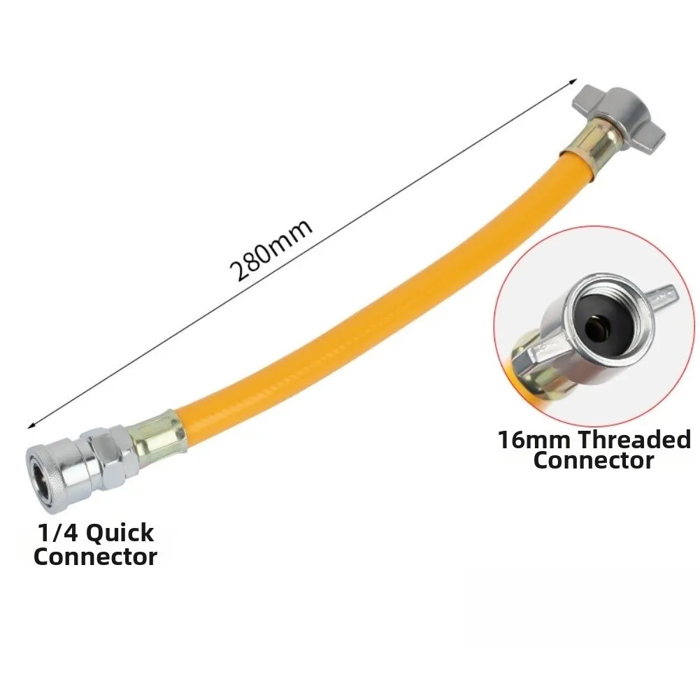 280mm Yellow PU Quick Connector for Car Air Intake Valve Air Pipe Linkage Compatible with Air Tank and Air Cylinder Setups