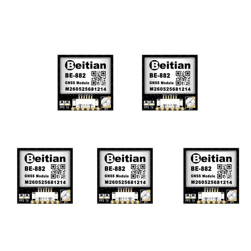 5PCS BE-882 Multi GNSS Receiver Module Built in Antenna M10050 Chip QMC5883 Compass Satellite Tracker for Gamers