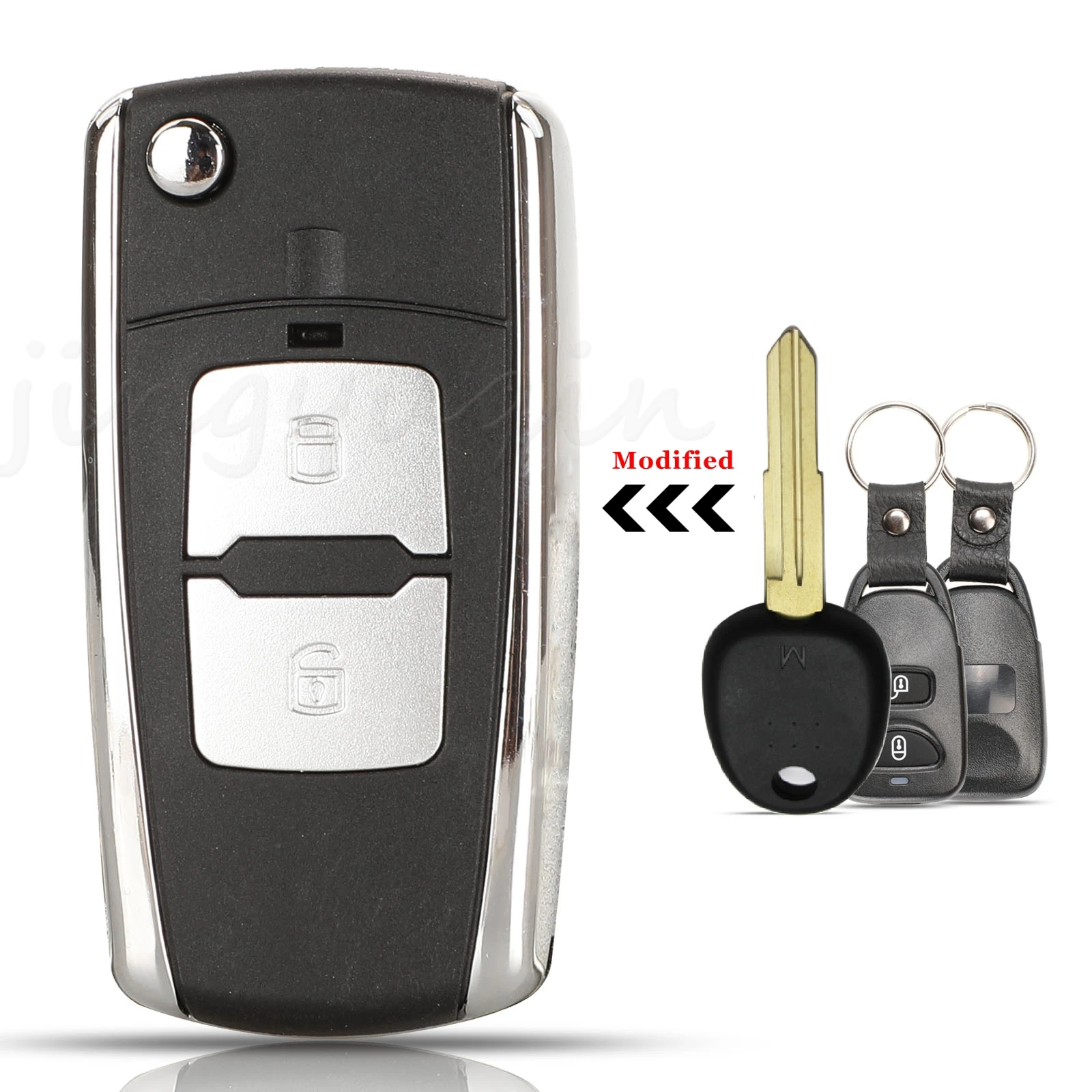 

Jingyuqin 10pcs Modified Car Key Shell For Hyundai Tucson Verna Aceent Avante Elantra For KIA Sportage Spectra Rio Morning