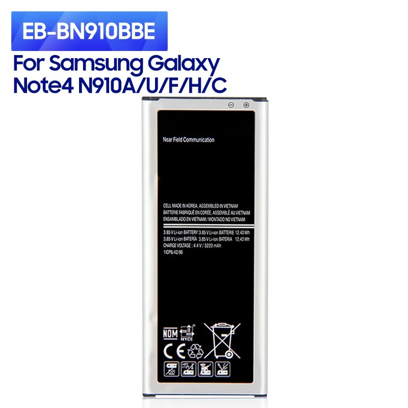 NEW Replacement Battery For Samsung GALAXY NOTE 4 N910A N910C N910F N910H N910V N910U NOTE4 EB-BN910BBU EB-BN910BBE 3220mAh