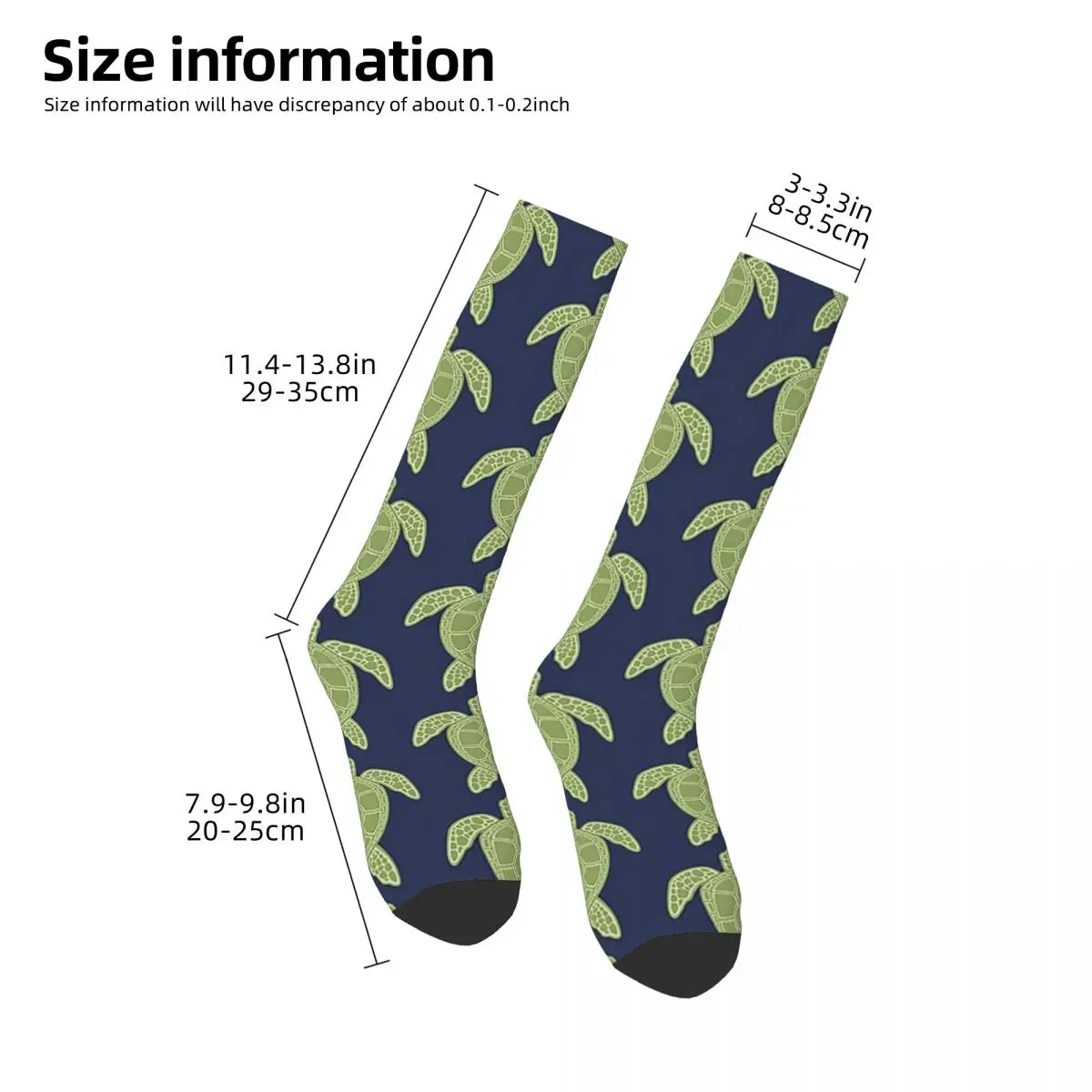 Green Sea Turtle Design Socks Harajuku Sweat Absorbing Stockings All Season Long Socks Accessories for Unisex Birthday Present