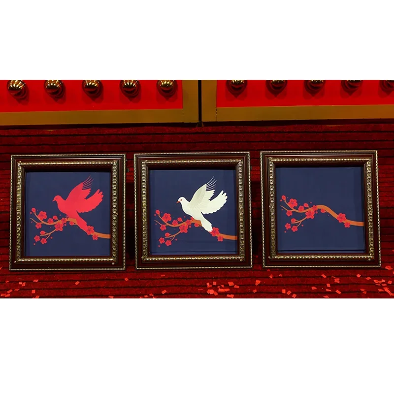 Deluxe Dove Frame Magic Tricks Dove Picture To Real Dove Appearing Color Change Double Change Effect Stage Illusions Gimmicks