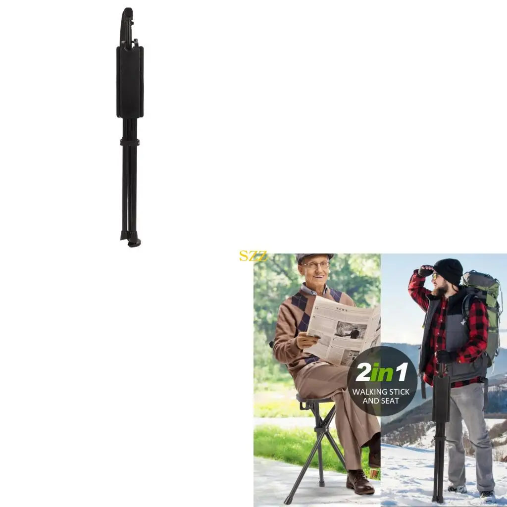 

Folding Cane Stool Elderly Rest Hand Stool Walking NonSlip Portable Stools