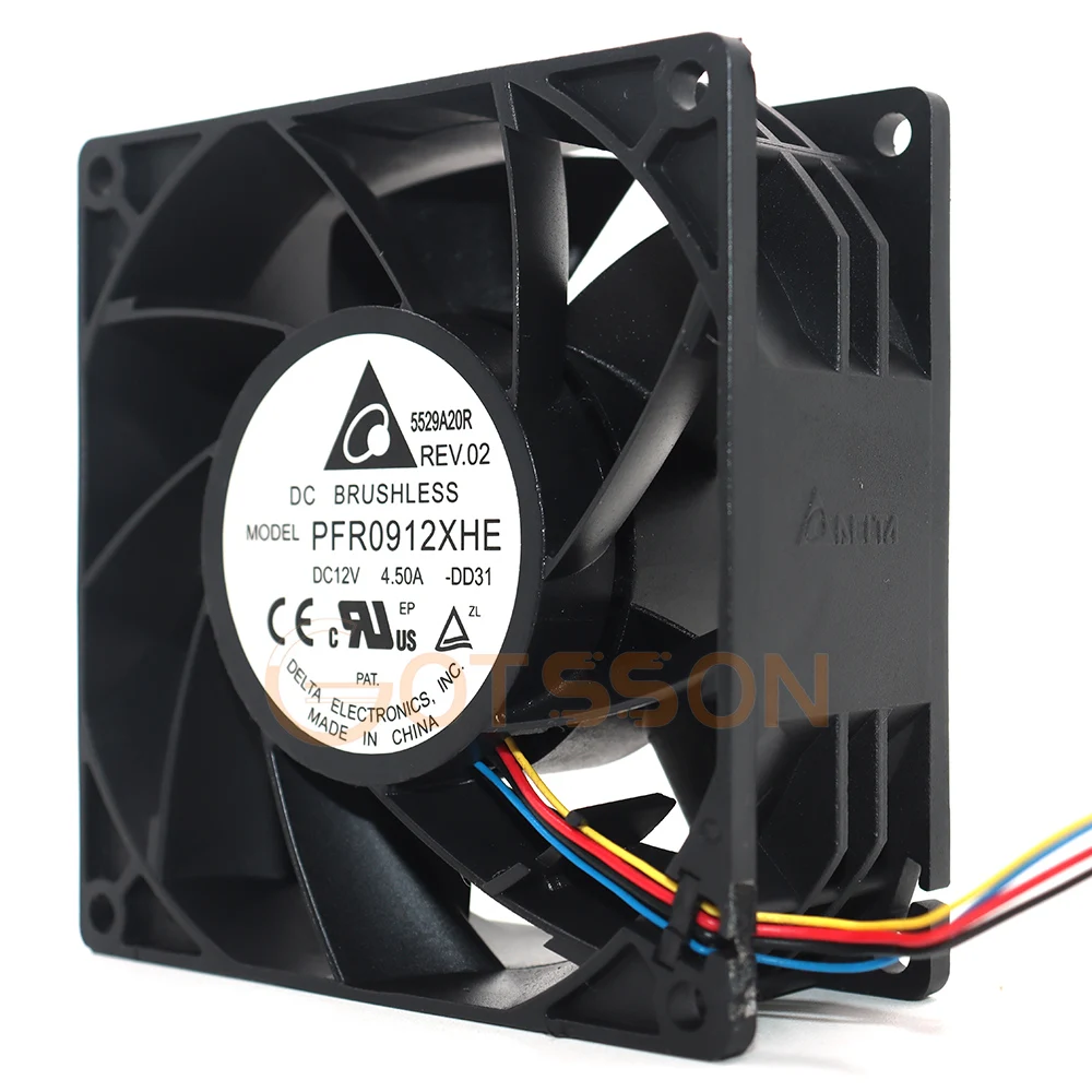 90*90*38mm PFR0912XHE 9CM 90mm 4.5A 12V used to Server Extensions machine cooling fan for Delta