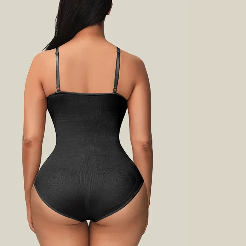 Bodysuit lingerie feminina sem costura emagrecimento controle corpo de uma peça shapewear sling camisola macacão sexy apertado espartilho preto topo