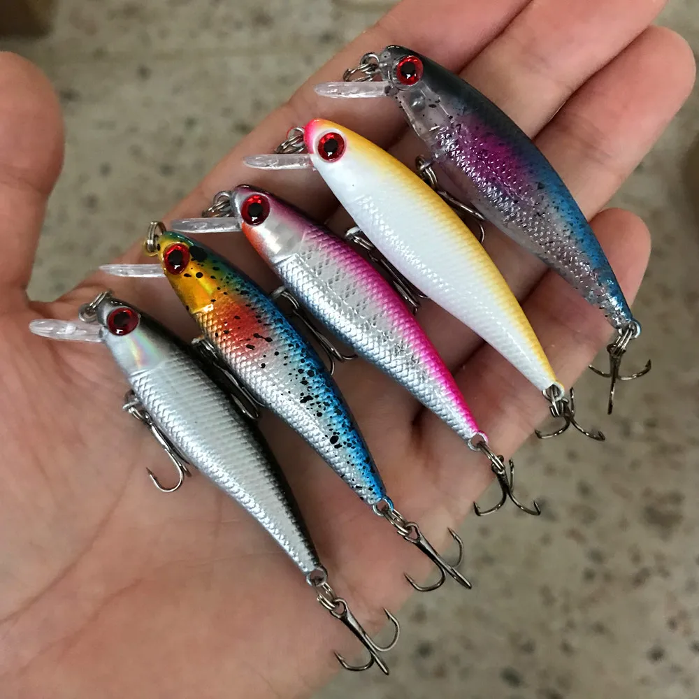 1Pcs Sinking Minnow Fishing Lure Wobblers 6.5cm 4.3g Artificial Plastic Hard Bait Crankbait Bass Pike Fishing Tackle