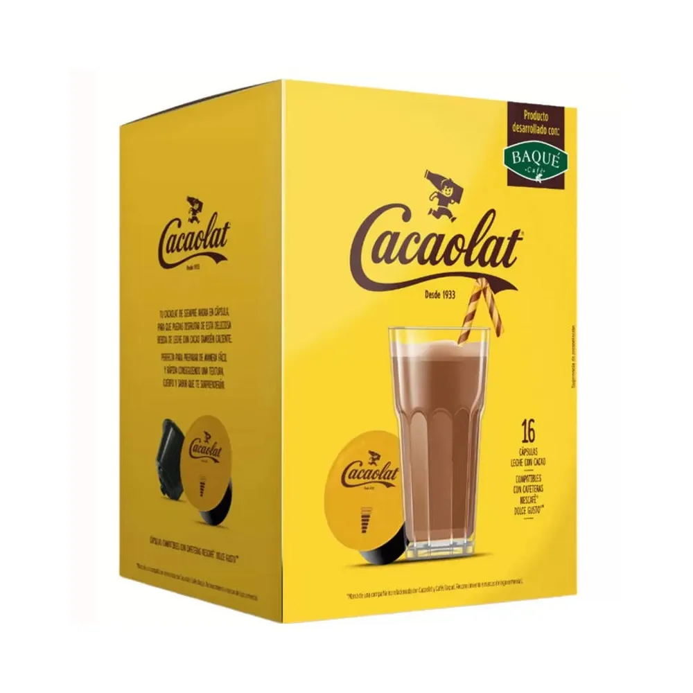 Cacaolat 4 Cajas de 16 cápsulas Origen Sensations, compatibles con Dolce Gusto. 8435336216405