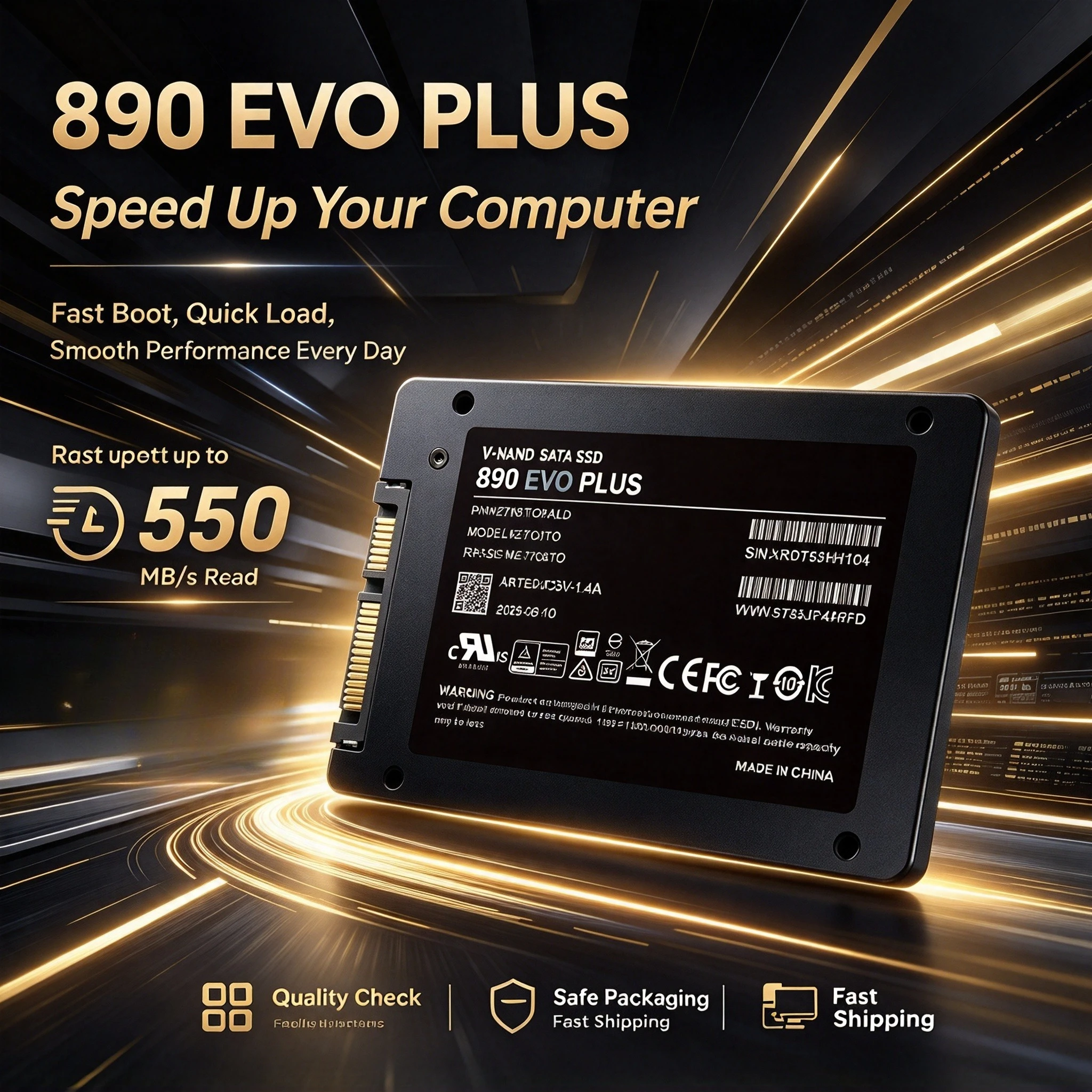 Solid State Disk 890evo PLUS SSD 2.5-Inch SATA3 MLC 500GB 2TB Storage for Laptop Desktop PC System Upgrade Media Archive Save