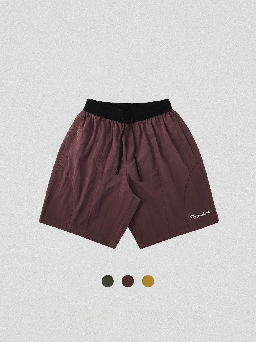 

Studio Elastic Waist Outdoor American Casual orts Summer Five-Quarter Men's Pants Loose Straight Leg Fit Youthful Ener...