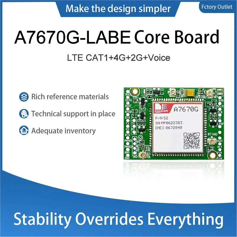 

SIMcom A7670G-LABE CAT1 Core Board , support Data+voice 1pcs