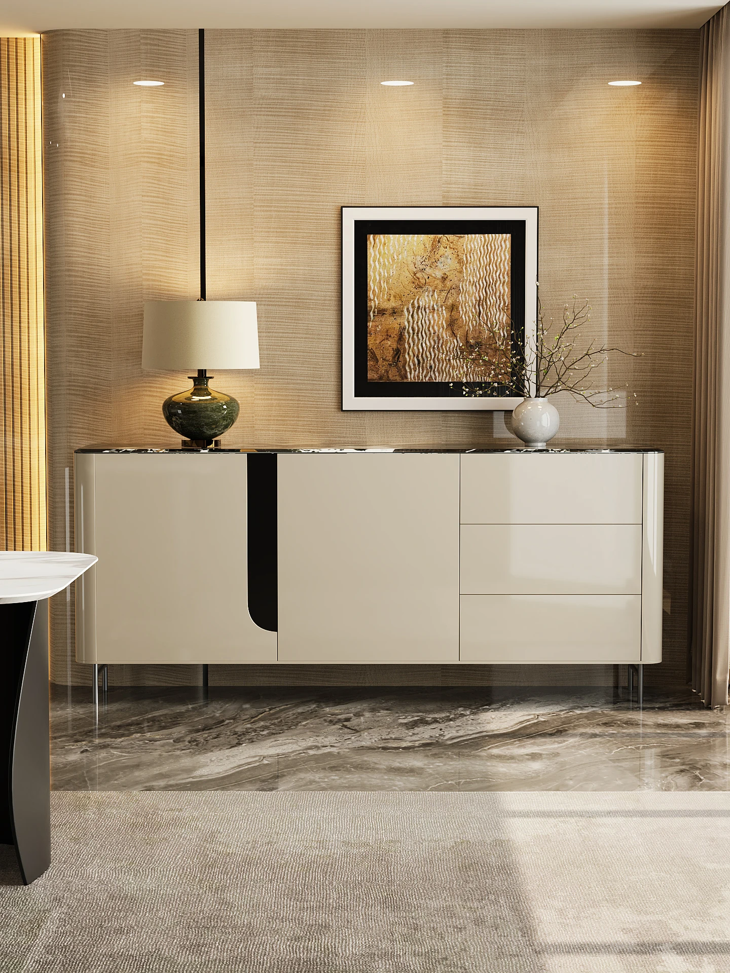 LTT Italian minimalist side cabinet, living room locker, modern minimalist entrance cabinet