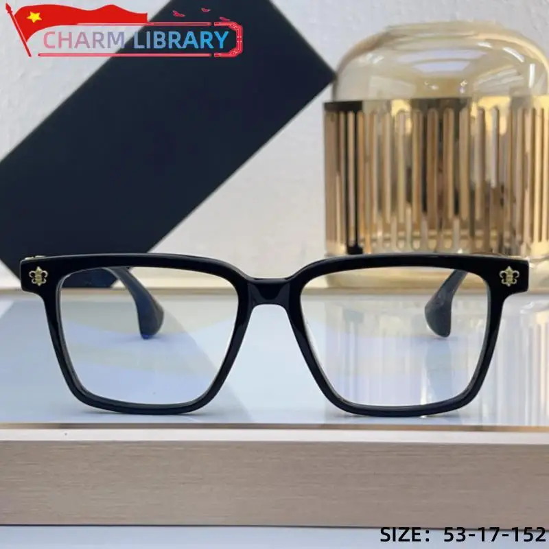 New Fashion Women Glasses Frame Men Luxury Brand Designer Acetate Black Classic Retro Large Anti-blue Prescription Myopia Glasse