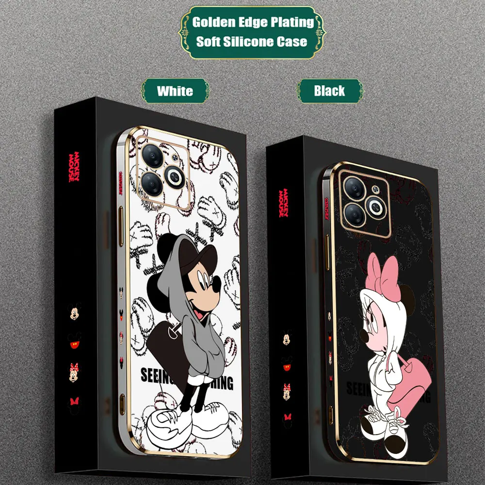 Fashion Disney Mickey Minnie Phone Case For infinix NOTE 40 30 12 VIP 12I 11 11S 10 Pro 8 8I Smart 8 7 5 4 Luxury Plating Cover