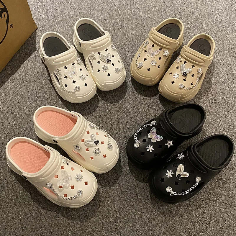 Fashion Women's Cave Shoes Summer DIY Accessories Cave Slippers Anti-slip Thick Bottom Indoor Slippers Outdoor Beach Sandals