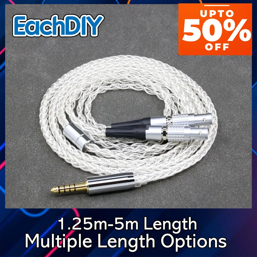 8 الأساسية 99% 7n الفضة النقية البلاديوم سماعة كابل ل البؤري يوتوبيا الدقة المحيطي سماعة 8391