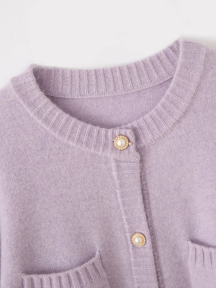 

Long Sleeves Gentle Autumn Winter 100% Cashmere Exquisite Cardigan Sweater Soft Warm High Quality Women's Knitted Clothing Tops