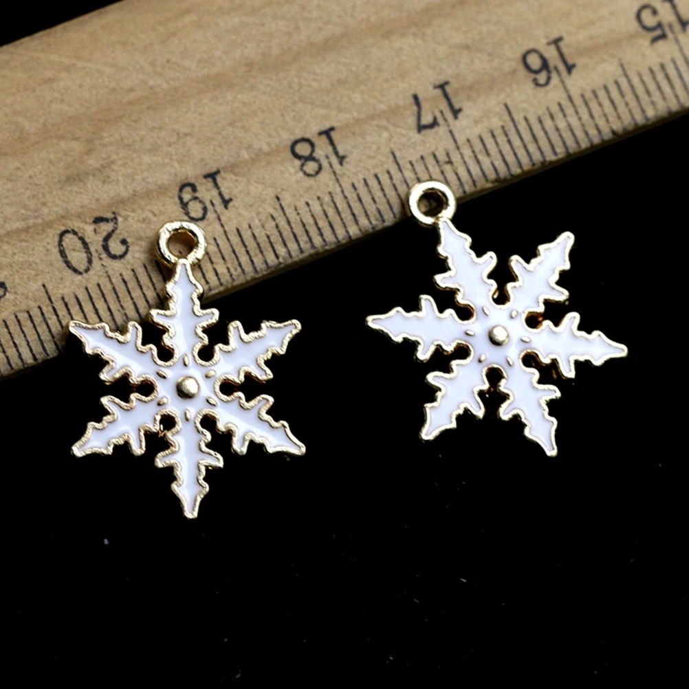 

10Pcs Alloy Snowflake Pendant Charms DIY Jewelry Making Accessories Cartoon Style for Bracelets Necklaces Alloy Pendant Charm