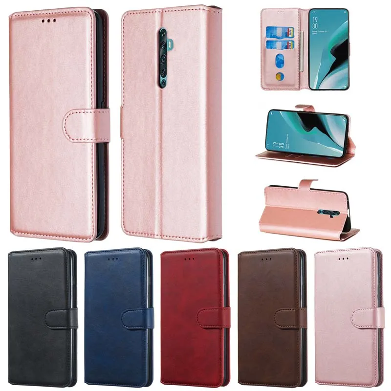 Wallet Case For OPPO A5 A9 A32 A33 A53 S A73 A93 2020 A54 A72 A73 A74 A93 A94 5G PU Stand Shockproof Phone Wallet Cover Case