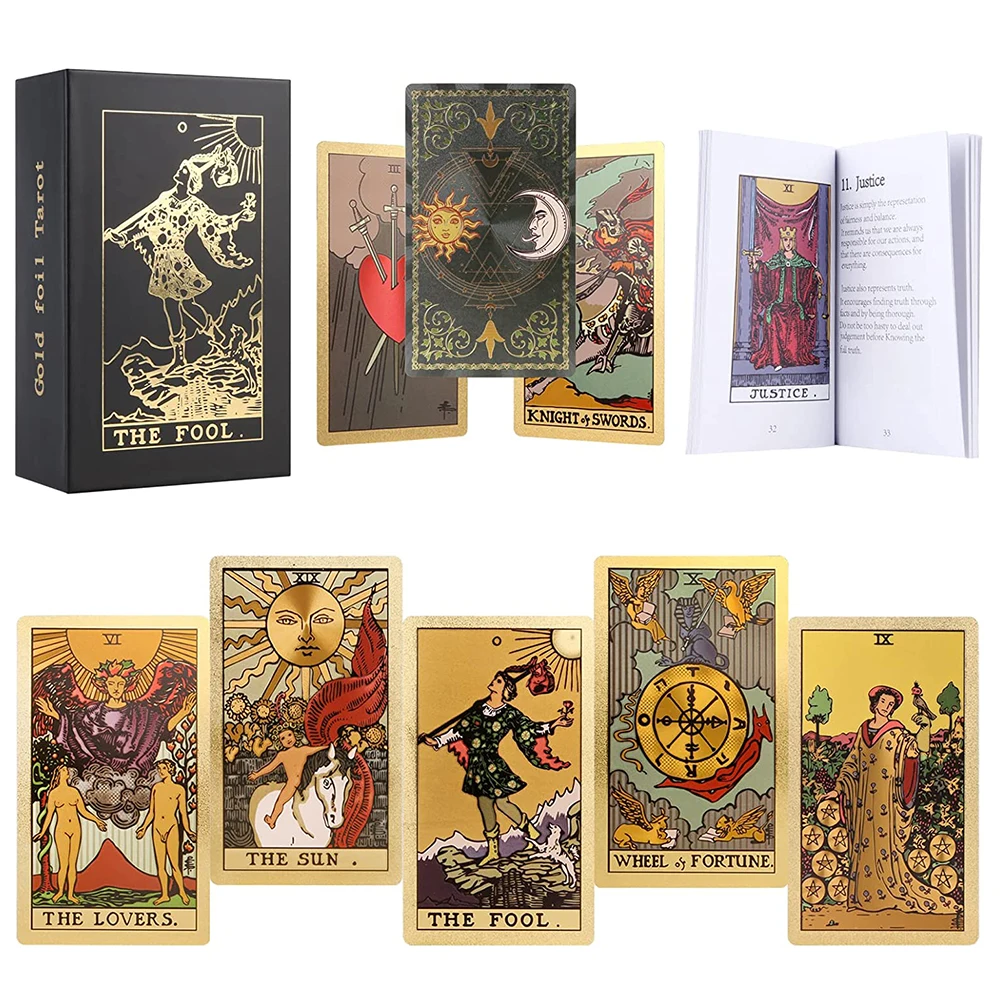 

Original Tarot Cards Deck with Guidebook Divination Classic Artwork,78 Traditional Tarot Decks Durable for Beginners to Advanced