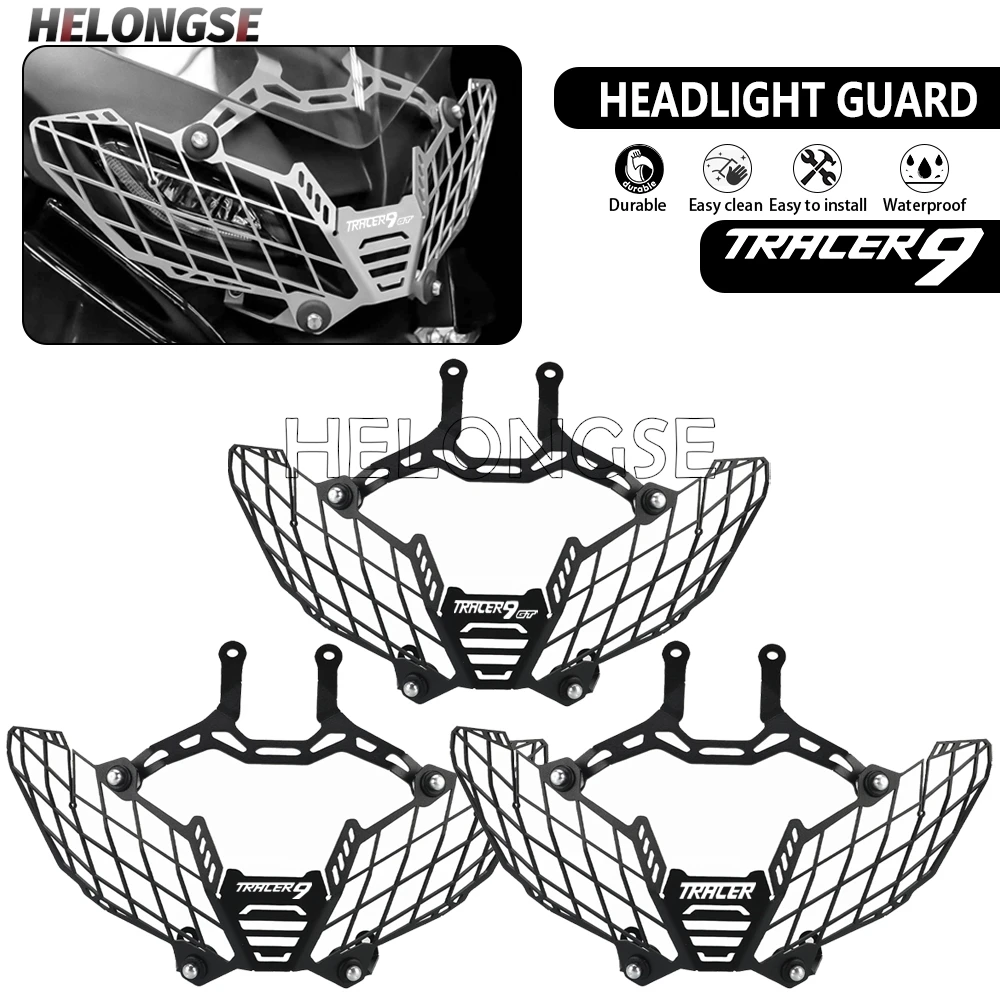 

HELONGSE New Motorcycle Front Headlight Grille Lamp Guard Cover Net Protector For YAMAHA TRACER 9 GT 2022-2023 GT900 GT9 2024