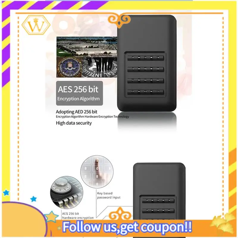 Neueste-M.2 MSATA Hardware Encryption Festplattenbox USB3.0 Full Disk Encryptiontool Festplattenbox 2,5" Sata