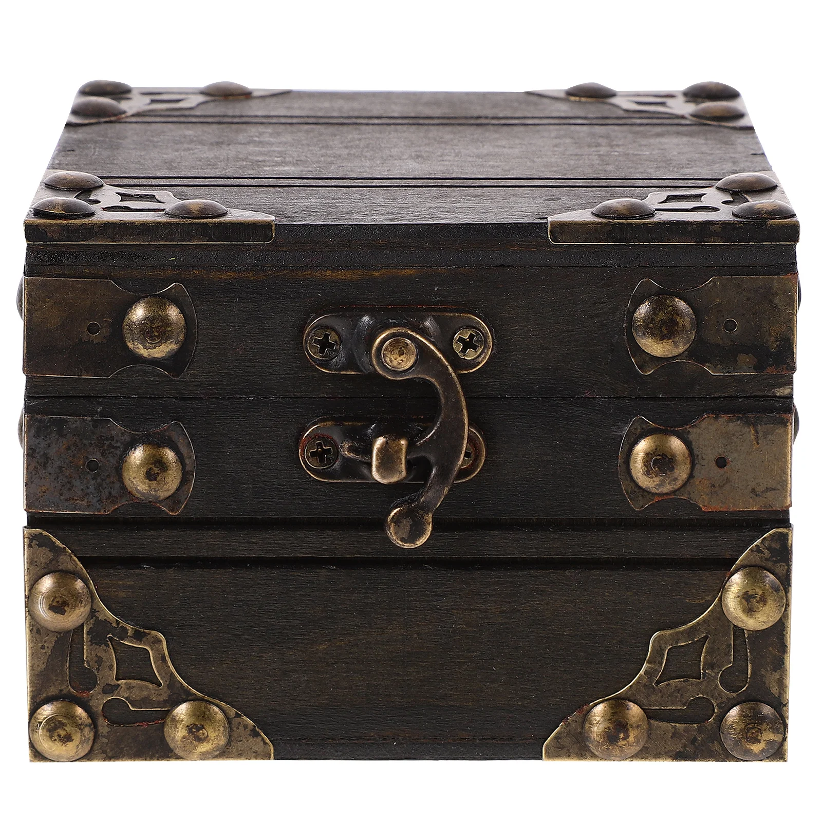 

Retro Wooden Storage Box with Lid for Jewelry and Valuables Vintage Keepsake Chest Decorative Trinket Box Home Bedroom Accessory