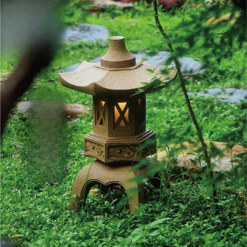 

Chinese-style courtyard antique stone lamp plug-in villa outdoor lamp garden landscaping arrangement retro landscape ornament