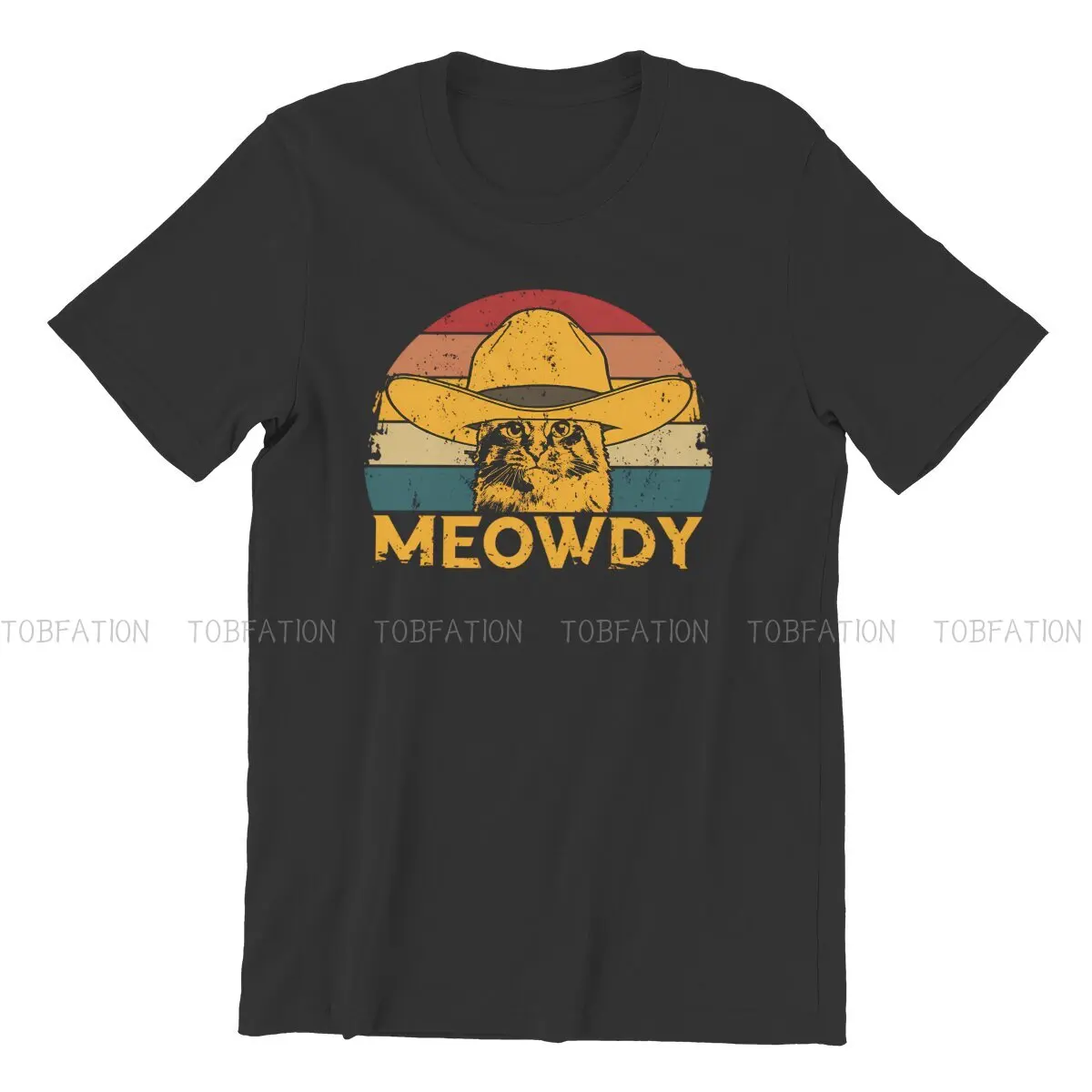 Meowdy Cowboy Cat Special TShirt  Top Quality Creative Gift Idea T Shirt Short Sleeve