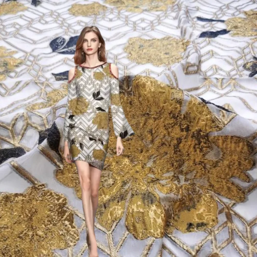 

Ткань органза жаккардовая для весенне-летних платьев, ветровок, дышащая одежда, материал для шитья своими руками, продается на метры