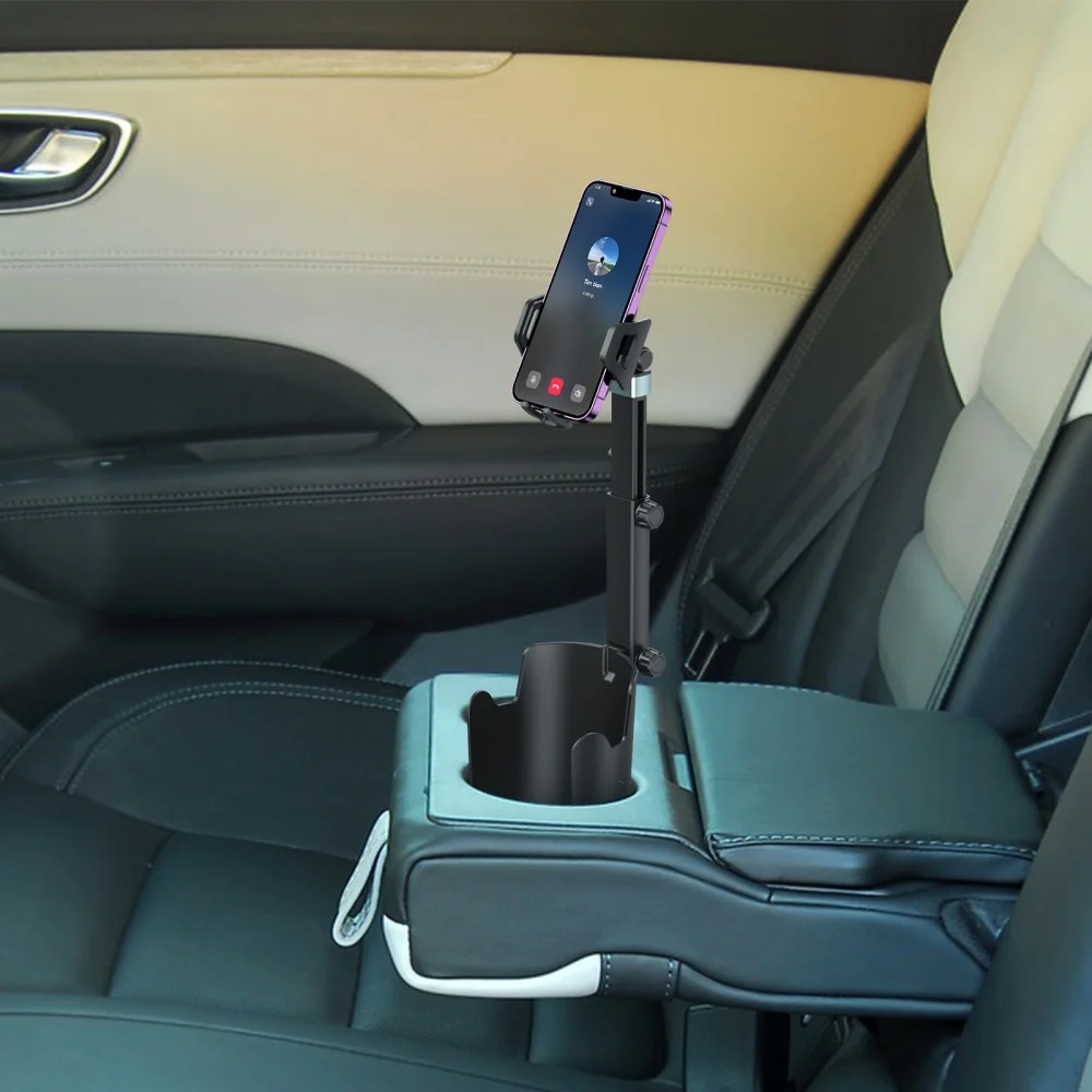 2-in-1 Universeller Auto-Getränkehalter 360° ° Drehbarer Multifunktions-Handyhalter Ausziehbarer Auto-Smartphone-Ständer – Detail 7