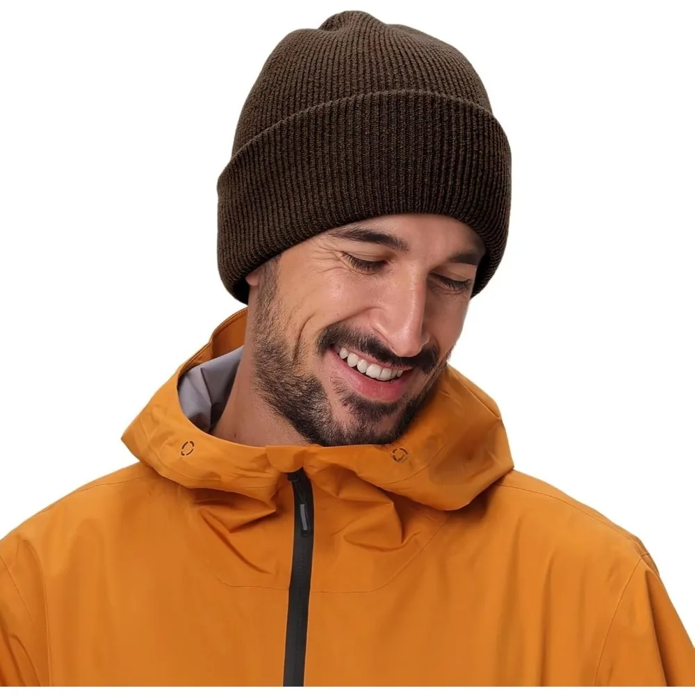 

Thick Cuffed Beanie for Men & Women Double Layer Knit Winter Hat Acrylic Watch Hat Warm Stocking Skull Cap