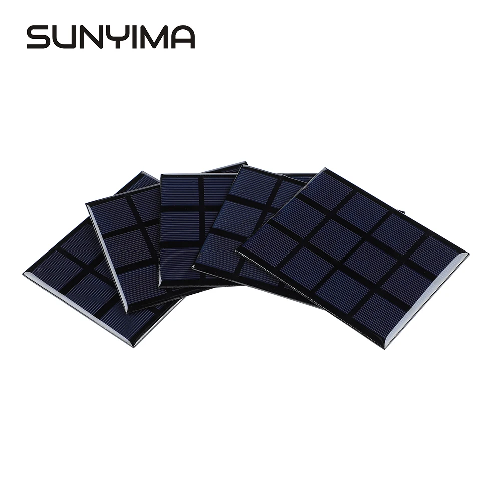 SUNYIMA 5PCS Drip Adhesive Solar Panel 400mA 3V Outdoor DIY Solar Cells Charger Epoxy Panels 110X92MM For Battery Charging Tool