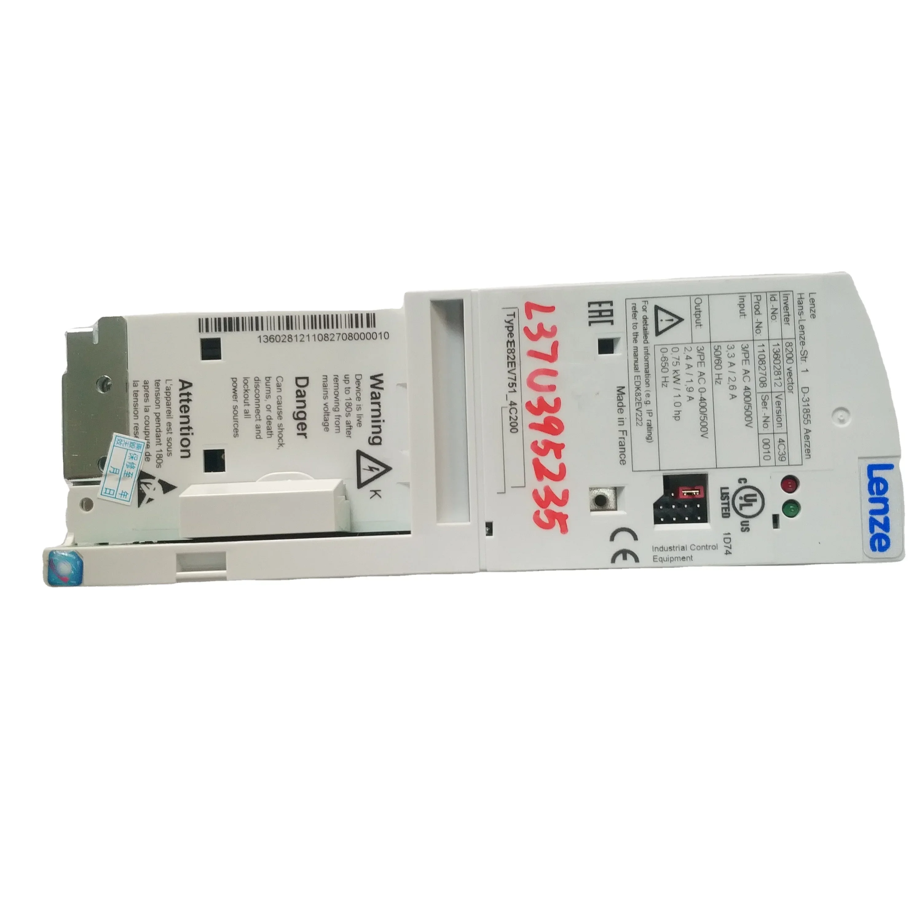 

Original new for Lenze inverter drive 8200 vector 0.75kw L37U395235 E82EV751-4C200 D-31855 Aerzen