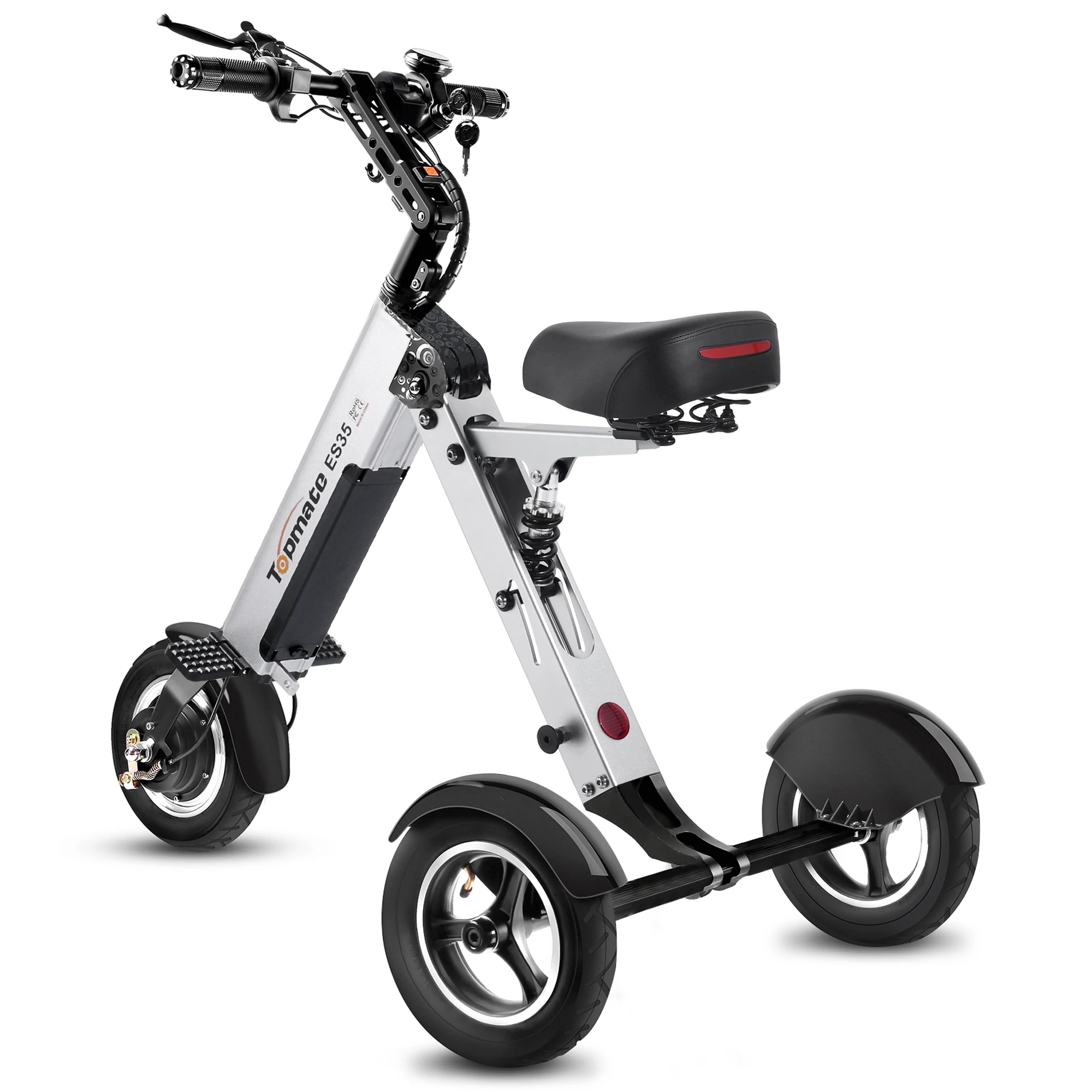 

Tricycle Electric Foldable 3 Wheels Mobility Scooter for Adults, ES35 Lightweight with Removable Battery 10 Inch Tires Travel