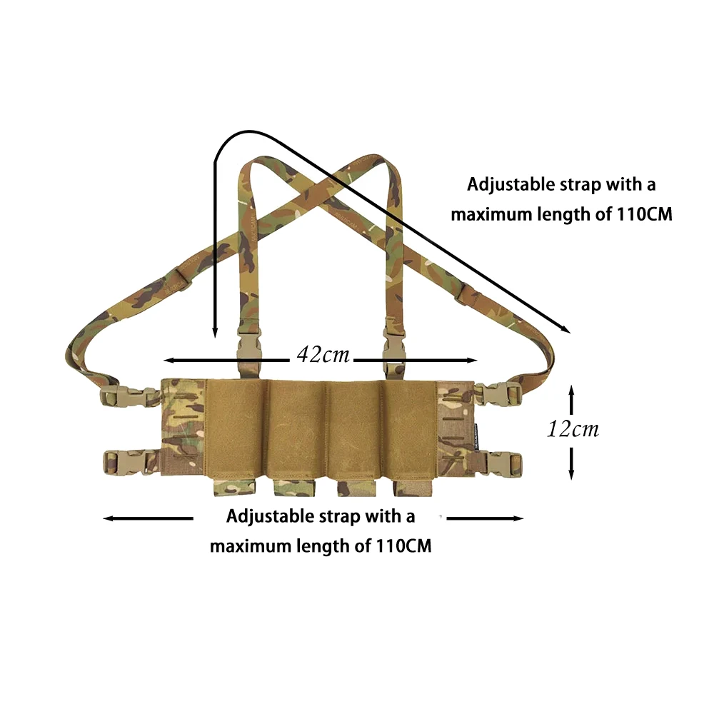 Outdoor Chest Rig Low Visibility Universal Elastic Quadruple Magazine Pouch Laser Chest Hanger Camouflage Hunting Vest Equipmen