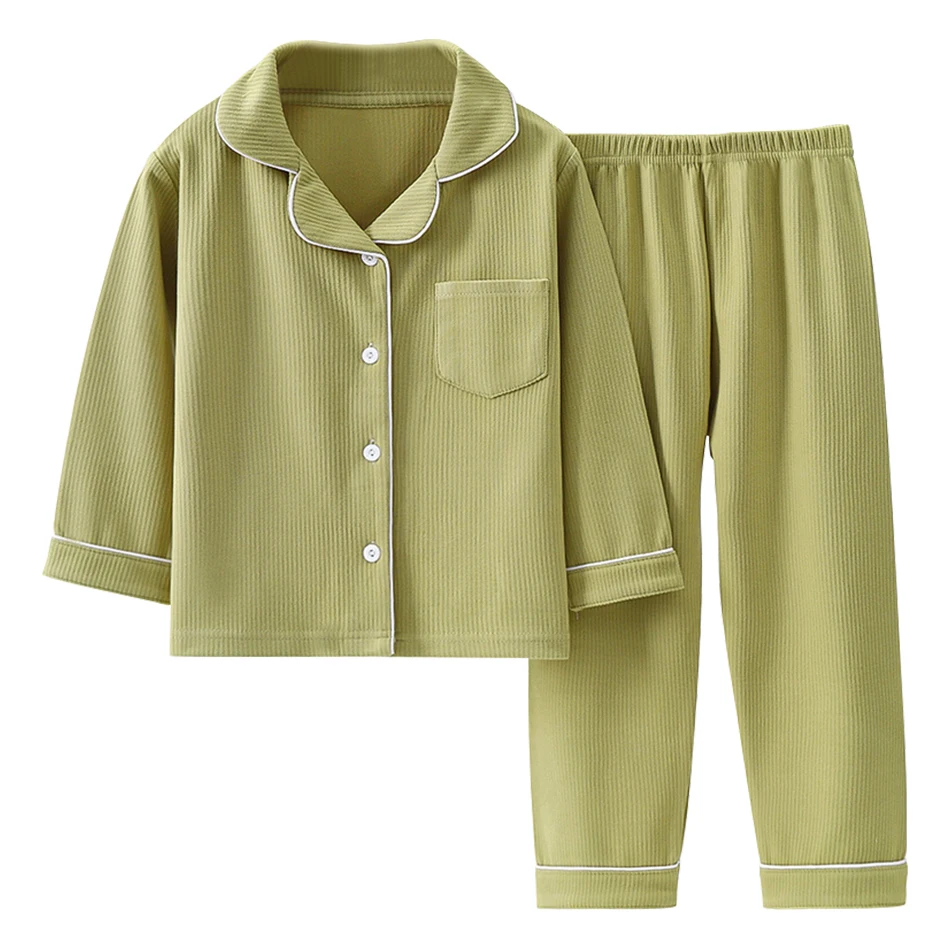 Kids Pajama Sets Stylish and Warm Children Sleepwear Comfortable Unisex Long Sleeve Autumn and Winter Homewear Two-Piece Suit